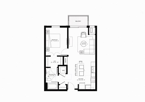 bedroom floor plan of 55 north luxury apartments to rent in the north end of boston